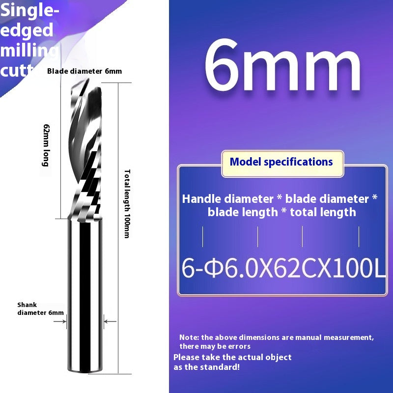 6034 Imported single-flute spiral milling cutter 3.175 PVC acrylic milling cutter for aluminum tungsten steel right-handed advertising engraving machine cutting tool Shandong Denso Pricision Tools Co.,Ltd.